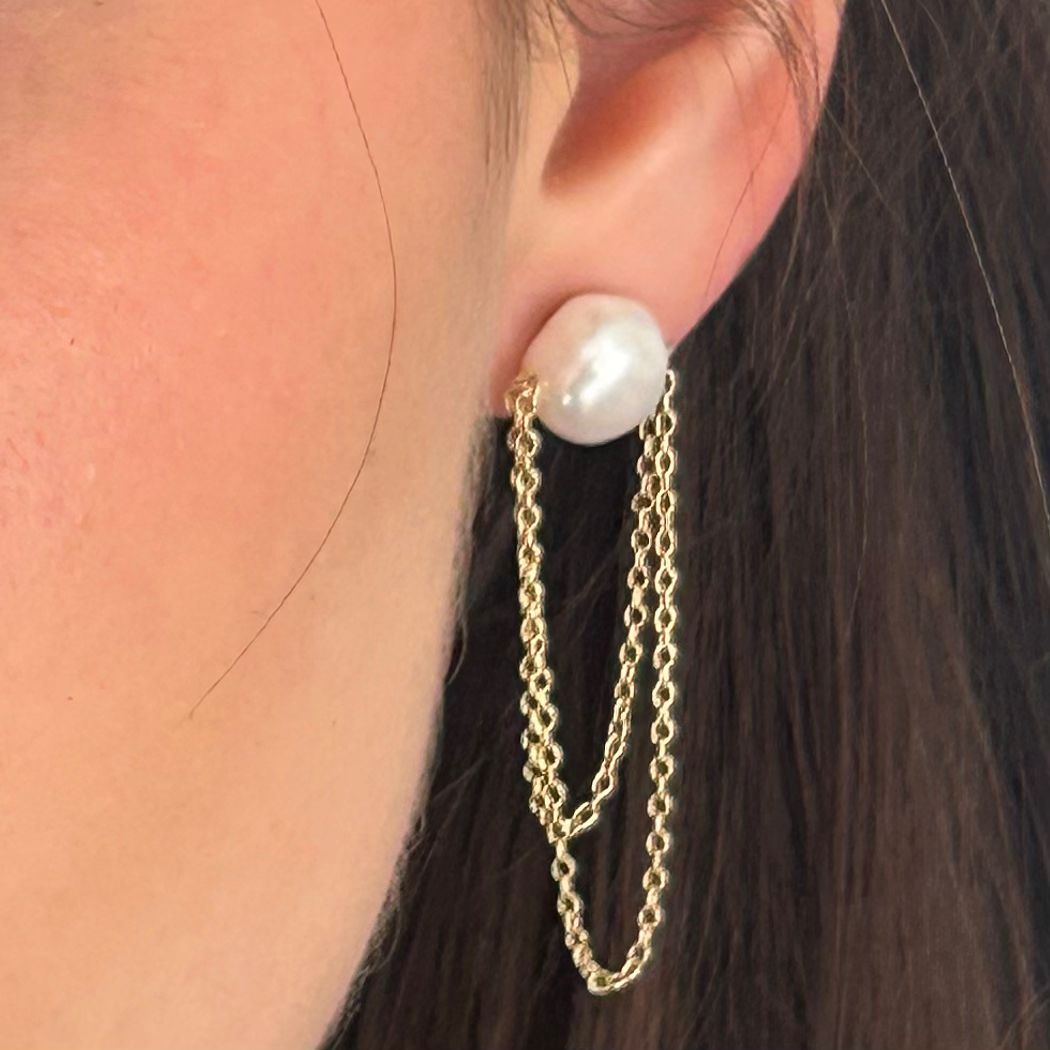 עגילי אלמה פנינה  Alma Pearl Earrings