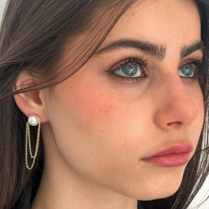 עגילי אלמה פנינה  Alma Pearl Earrings