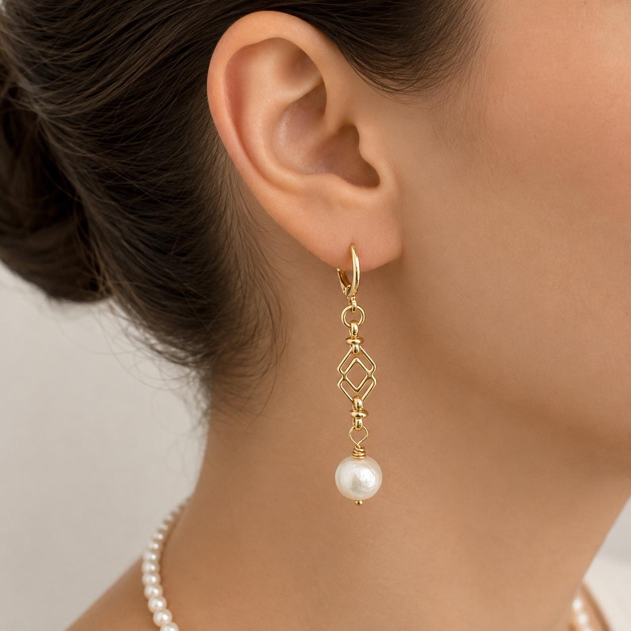 עגילי ויקטוריה  Victoria Geometric Earrings